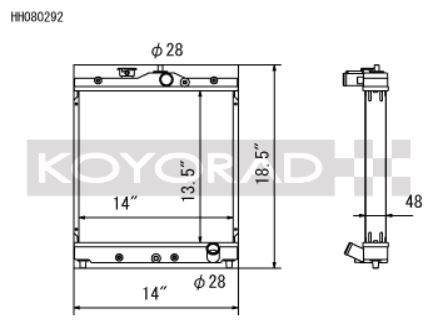 Koyo - 1992-1995 Honda Civic Koyo All Aluminum Radiator