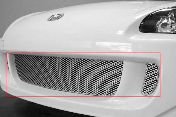 Grillcraft - 2004-2006 Honda S2000 Grillcraft MX Series Lower Grille (3pc kit) (Silver)