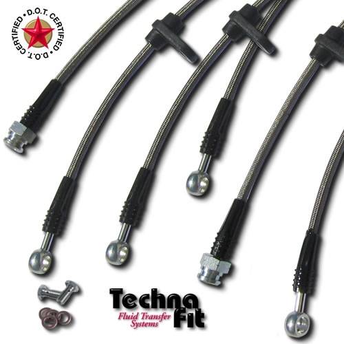 Technafit - 1992 - 1994 ACURA VIGOR REAR DISC 6 Line Brake Kit - Black