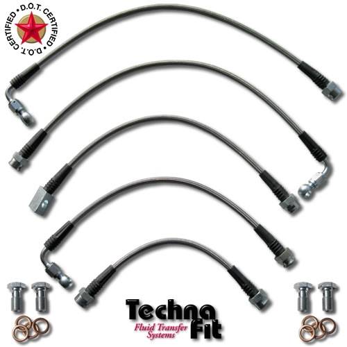 Technafit - 2006 - 2010 CHEVY CADILAC STS-V SUPER CHARGED 5 Line Brake Kit - Clear
