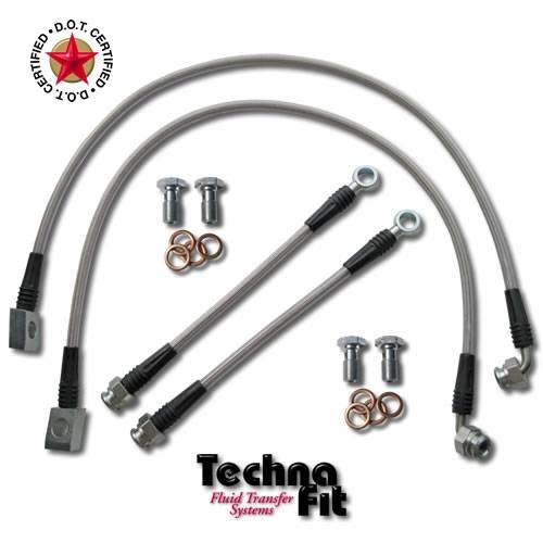 Technafit - 1992 DODGE SHELBY 4 line brake kit - Red