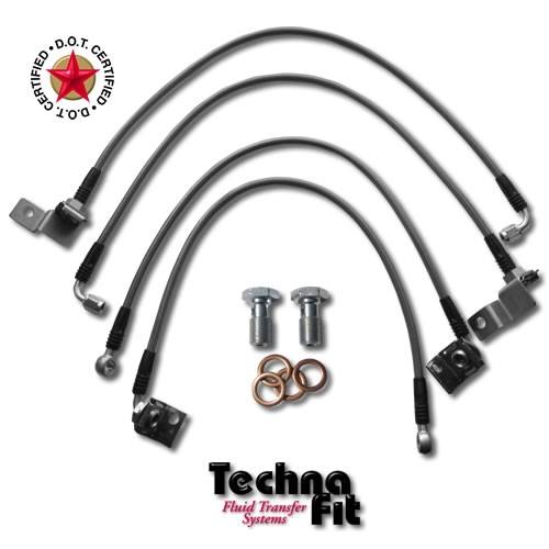 Technafit - 1994-1999 DODGE NEON REAR DISC 4 line brake kit - Smoke