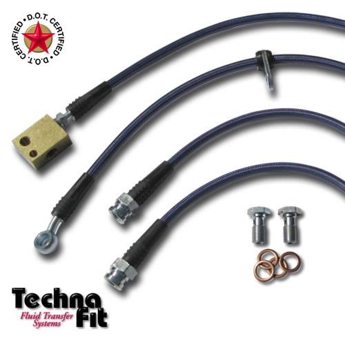 Technafit - 2007 - 2008 HONDA FIT 4 Line Brake Kit - Smoke