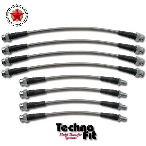 Technafit - 1992 - 1994 MITSUBISHI DIAMANTE 8 Line Brake Kit - Black
