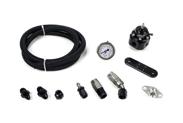 MAPerformance - 2003-2007 Mitsubishi Evo 8/9 MAPerformance AFPR Install Kit with AEM Regulator - Lightweight Black Braided SS Line