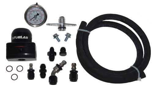MAPerformance - 1995-1999 2G DSM MAPerformance AFPR Install Kit with Mini Fuelab Red/Clear Color Regulator - Push Lock Fuel Line