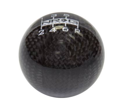 NRG Innovations - NRG Innovations Ball Style Universal Shift Knob Black Carbon Fiber - 6 Speed