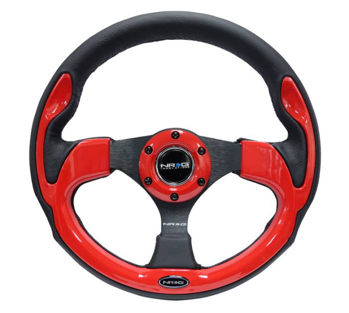 NRG Innovations - NRG Innovations 320mm Steering Wheel w/ Red Trim