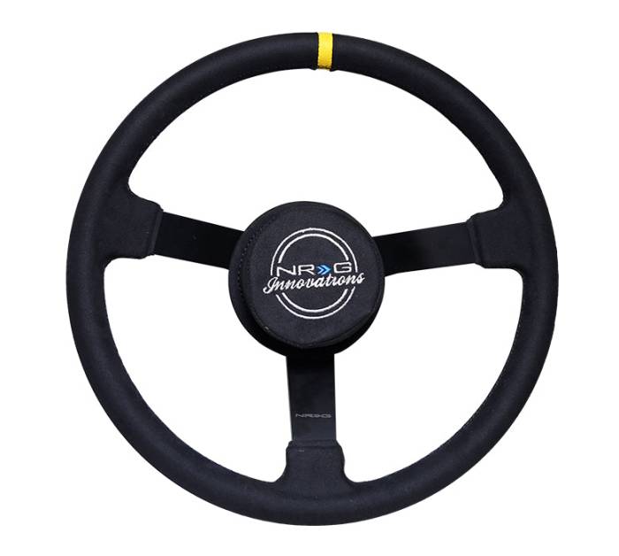 NRG Innovations - NRG Innovations Steering Wheel (380mm) Nascar/ Alcantara 3 Spoke w/ NRG Logo/ Removable Crushed Pad