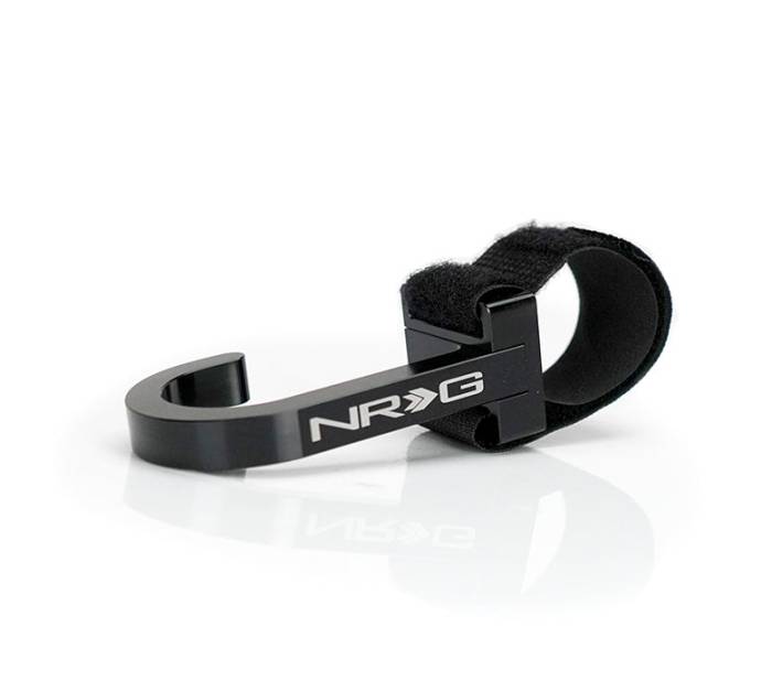 NRG Innovations - NRG Innovations Steering Wheel Hook CNC Aluminum w/ Laser Logo - Black