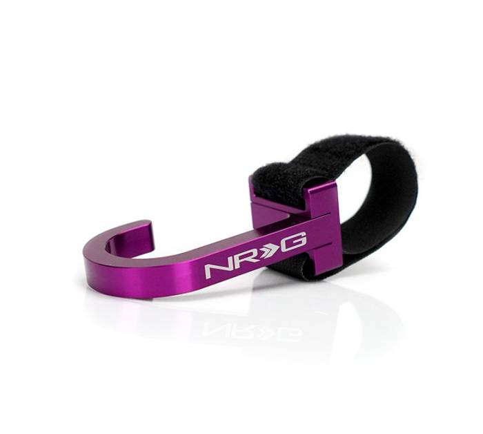 NRG Innovations - NRG Innovations Steering Wheel Hook CNC Aluminum w/ Laser Logo - Purple