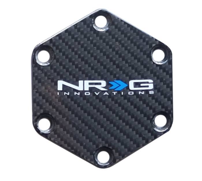 NRG Innovations - NRG Innovations Aluminum Carbon Fiber Background Horn Button Delete w/ NRG Logo