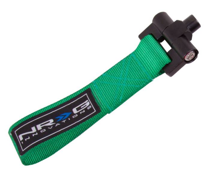 NRG Innovations - 2008+ Honda Fit/Jazz NRG Innovations Bolt-In Tow Strap - Green