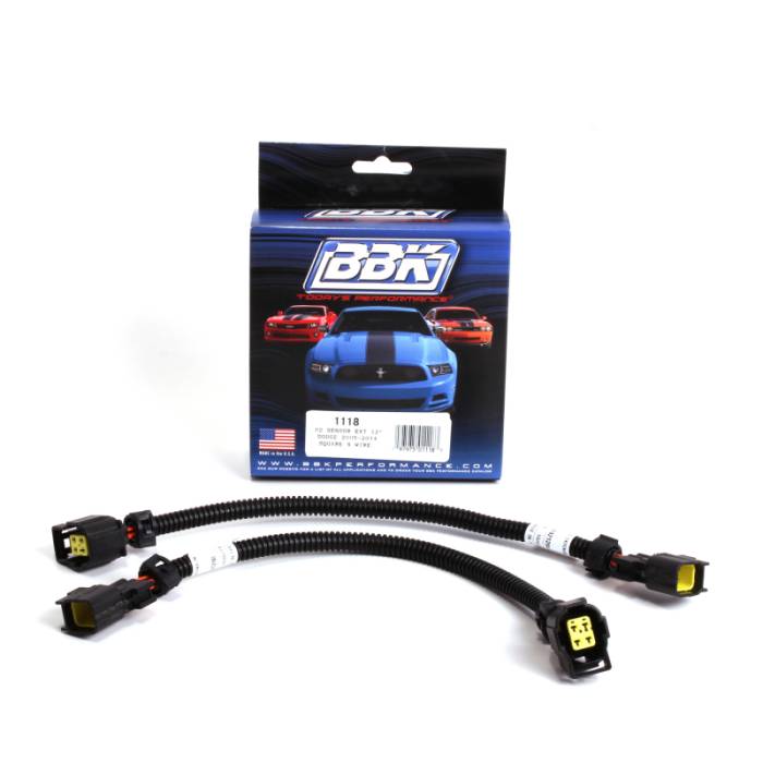 BBK - 2005-2020 Dodge BBK 4 Pin Square Style O2 Sensor Wire Harness Extensions - Front 12in (pair)
