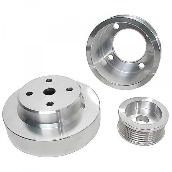 BBK - 1979-1993 Ford Mustang 5.0 BBK Underdrive Pulley Kit - Lightweight CNC Billet Aluminum (3pc)