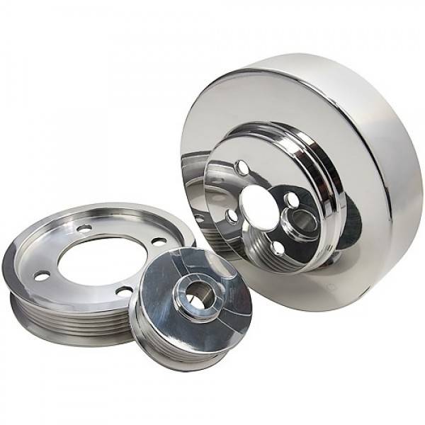 BBK - 1994-1995 Ford Mustang 5.0 BBK Underdrive Pulley Kit - Lightweight CNC Billet Aluminum (3pc)