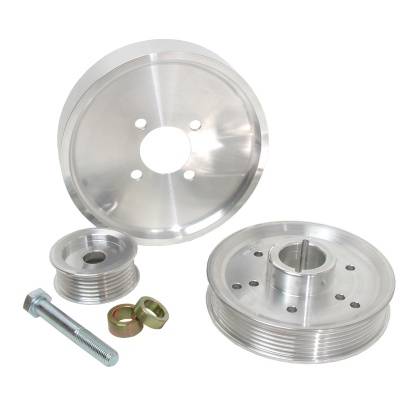 BBK - 2002-2004 Ford Mustang 4.6 GT BBK Underdrive Pulley Kit - Lightweight CNC Billet Aluminum (3pc)