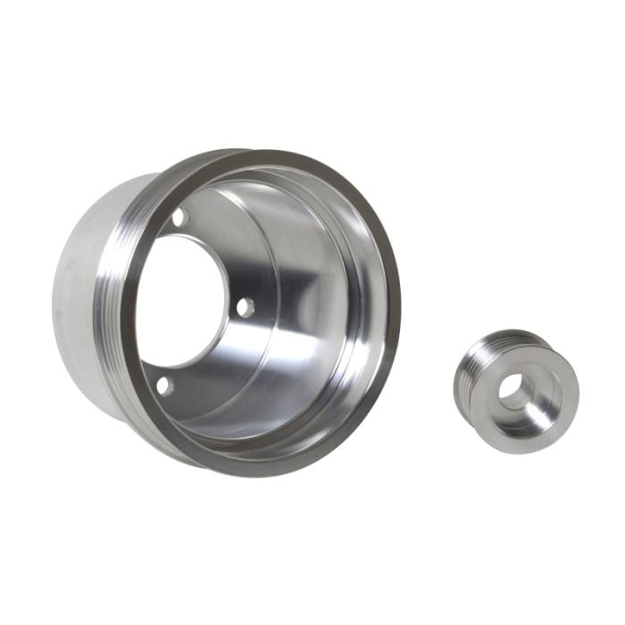 BBK - 1994-1998 Ford Mustang 3.8 V6 BBK Underdrive Pulley Kit - Lightweight CNC Billet Aluminum (2pc)