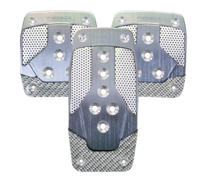 NRG Innovations - NRG Aluminum Sport Pedal M/T - Gunmetal w/Silver Carbon