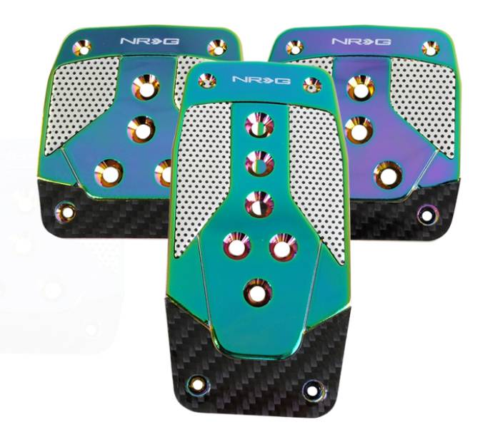 NRG Innovations - NRG Aluminum Sport Pedal M/T - Neochrome w/Black Carbon
