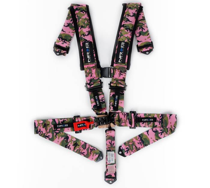 NRG Innovations - NRG SFI 16.1 5pt 3inch Seat Belt Harness/ Latch Link - Pink Camo