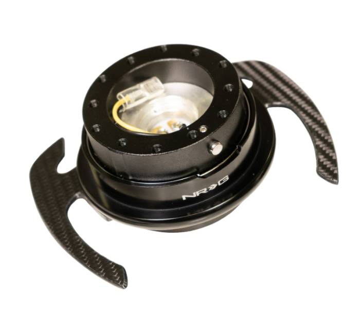 NRG Innovations - NRG Quick Release Kit Gen 4.0 - Black Body / Black Ring w/ CF Handles