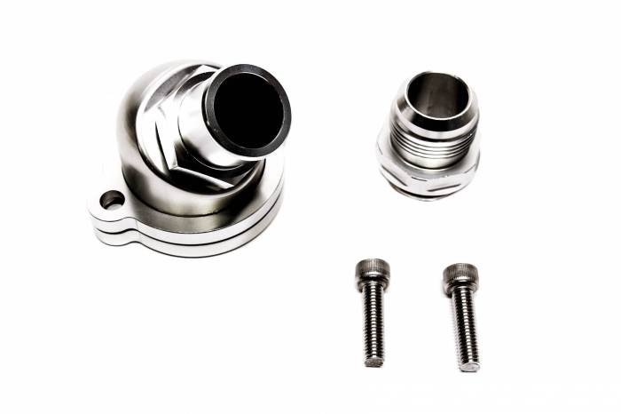 Private Label Mfg - Precision Works Honda H22 Swivel Neck Coolant Housing (SILVER)