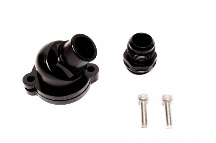 Private Label Mfg - Precision Works Honda H22 Swivel Neck Coolant Housing (BLACK)