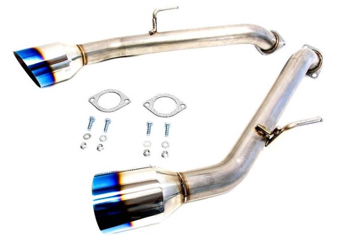 Private Label Mfg - 2014+ Infiniti Q50 (All Models) Private Label Mfg. Axle-back Exhaust Muffler Delete (BLUE TIPS)