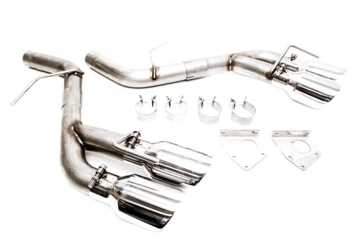 Private Label Mfg - 2016-2022 Chevy Camaro V6 3.6L Private Label Mfg. Axle Back Muffler Delete - Stainless Steel Quad Tips (NON-RESONATED