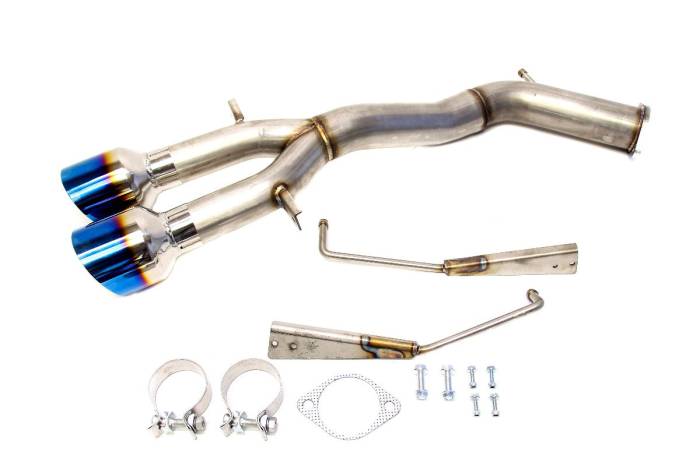 Private Label Mfg - 2019-2021 Hyundai Veloster Private Label Mfg. Axle-Back Exhaust with Blue Exhaust Tips