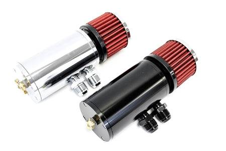 Private Label Mfg - Private Label Mfg. Power Driven Universal Oil Catch Can Breather Tank - Black