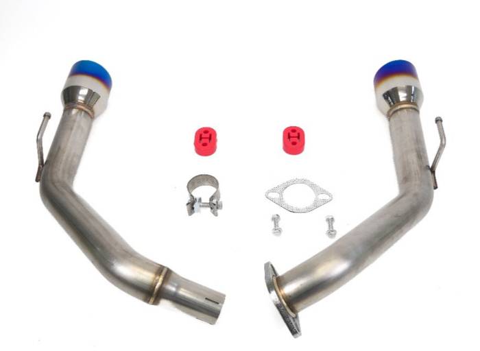 Private Label Mfg - 2023+ Acura Integra Private Label Mfg. Axle-back Exhaust Muffler Delete - Blue Tips