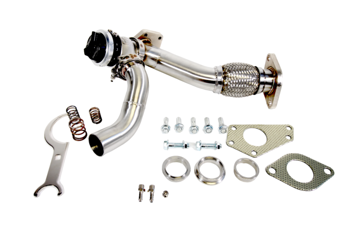 Private Label Mfg - Private Label Mfg. Power Driven Subaru 3-Bolt EWG Up Pipe with Turbosmart WG40 Gen V Wastegate - Blue