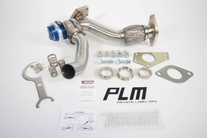 Private Label Mfg - Private Label Mfg. Subaru EWG 44mm Up Pipe with Turbosmart WG45 Gen V Wastegate - Blue