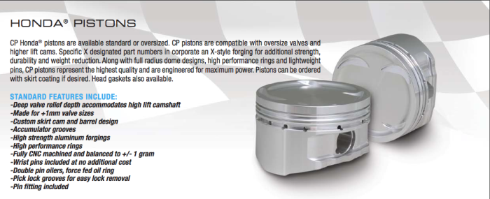 CP-Carrillo - Honda/Acura K Series K24 w/K20A/A2/Z1/Z3 CP Pistons