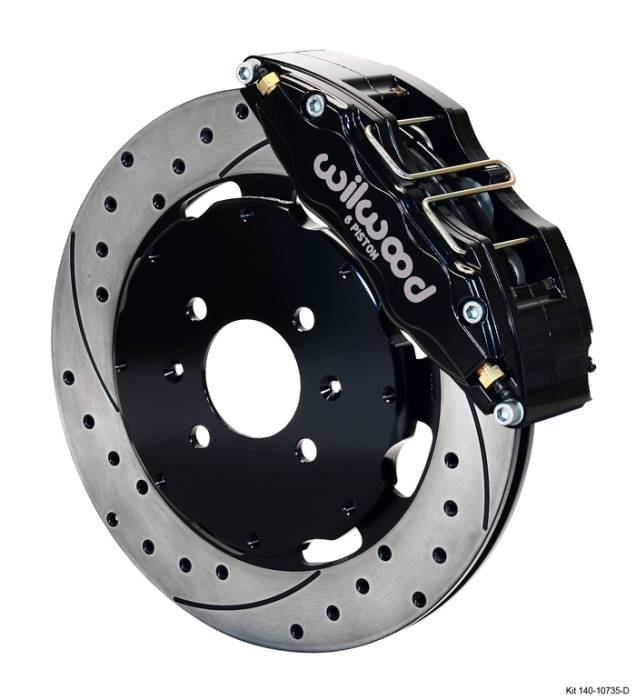 Wilwood - 1992-1995 Honda Civic Wilwood Dynapro 6 Front Big Brake Kit (Black, Drilled)