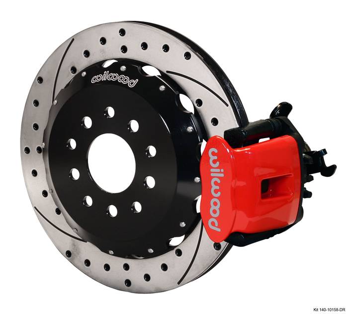 Wilwood - 1992-1995 Honda Civic HB (MT) Wilwood Combination Parking Brake Caliper Rear Brake Kit 12.19" (Red, Drilled)