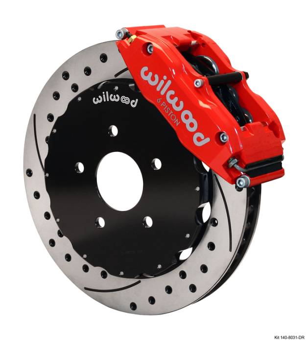 Wilwood - 2003-2008 Nissan 350Z Wilwood Superlite 6R Big Brake Front Brake Kit 14" (Red, Drilled)