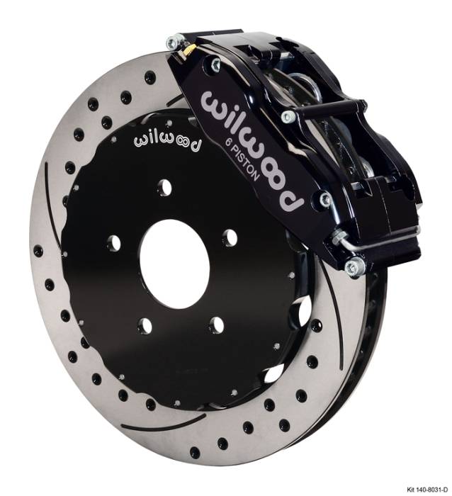 Wilwood - 2003-2008 Nissan 350Z Wilwood Superlite 6R Big Brake Front Brake Kit 14" (Black, Drilled) -