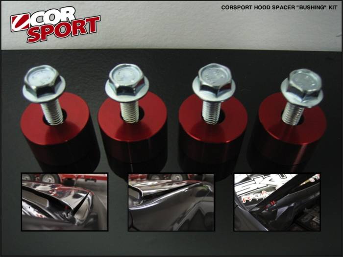 CorSport - 1988-1991 Honda Civic and CRX CorSport Aluminum Hood Spacers