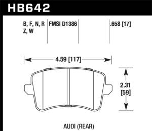 Hawk Performance - Hawk 2009-2016 Audi A4 HP+ Street Rear Brake Pads HB642N.658 - Image 7