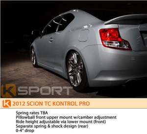 2011+ Scion tC Ksport Kontrol Pro Damper System