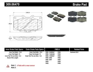 StopTech - SPRT BRK PAD W/HDWR 309.06470 - Image 1