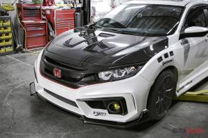 Seibon - Seibon 2016-2017 Honda Civic Coupe/Sedan/Hatchback MR-Style Carbon Fiber Hood HD16HDCV-MR - Image 7