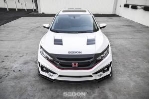 Seibon - Seibon 2016-2018 Honda Civic Coupe/Sedan/Hatchback TS-Style Carbon Fiber Hood HD16HDCV-TS - Image 15