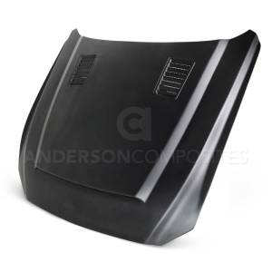 Anderson Composites - Anderson Composites 2015-2017 Ford Mustang Super Snake Style Hood Fiberglass AC-HD15FDMU-SN-GF - Image 1
