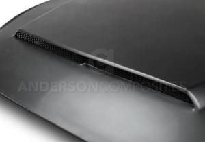 Anderson Composites - Anderson Composites 2015-2017 Ford Mustang Super Snake Style Hood Fiberglass AC-HD15FDMU-SN-GF - Image 3