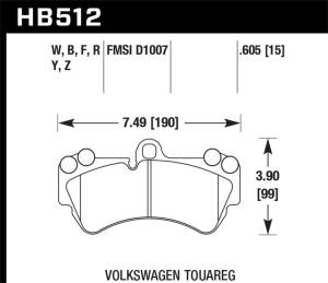 Hawk Performance - Hawk 2009 Porsche Cayenne Base HPS 5.0 Front Brake Pads HB512B.605 - Image 5