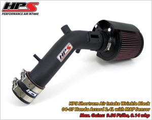 2003-2007 Honda Accord 2.4L (w/MAF Sensor) HPS Shortram Air Intake (Wrinkle Black)